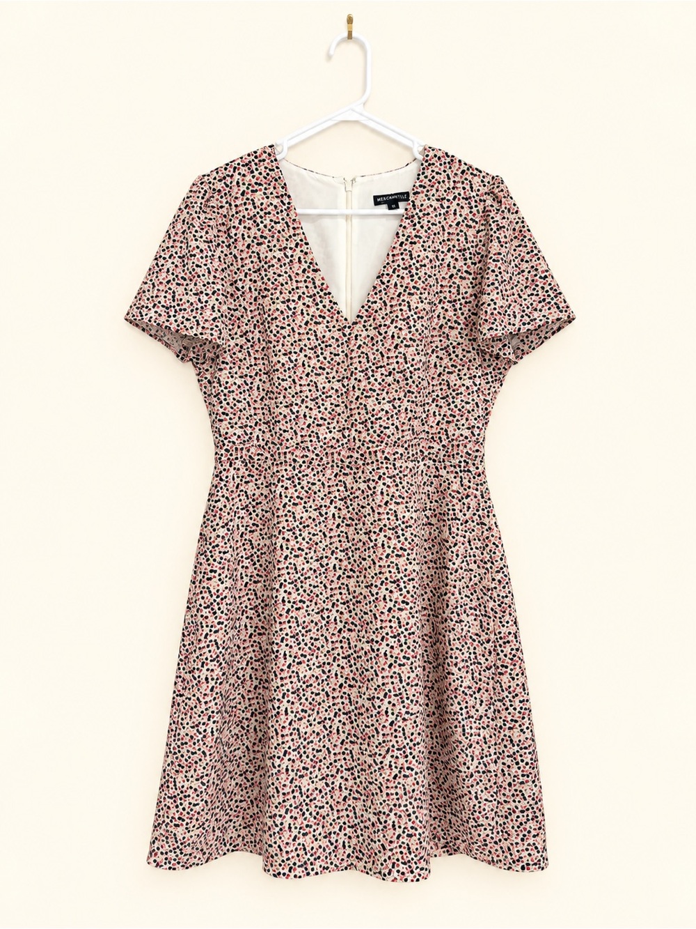 J. Crew Flower Speckled V-Neck Fit-and-Flare Dress